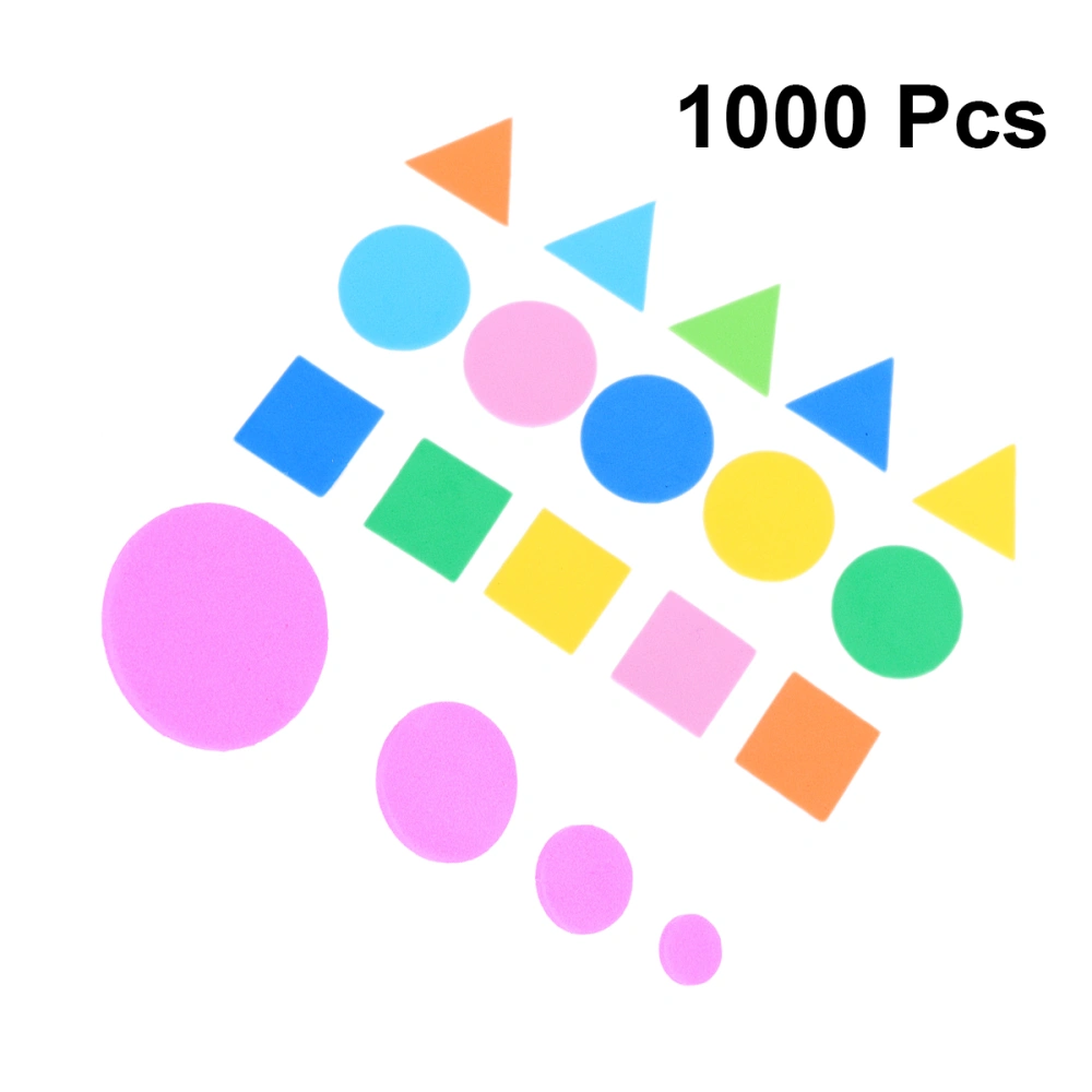 1000pcs Geometry Stickers Mini Self-Adhesive Geometry Shapes Cognitive Stickers