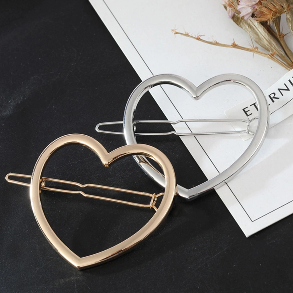 4Pcs Heart Hair Clips Hollow Heart Bobby Pin Love Shaped Hairpins Hair Jewelry