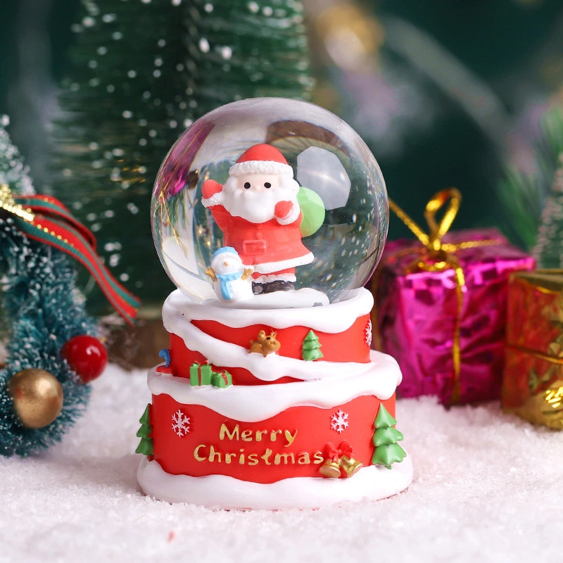 Christmas Resin Crystal Ball Decoration Christmas Landscape Ornament Desktop Decor