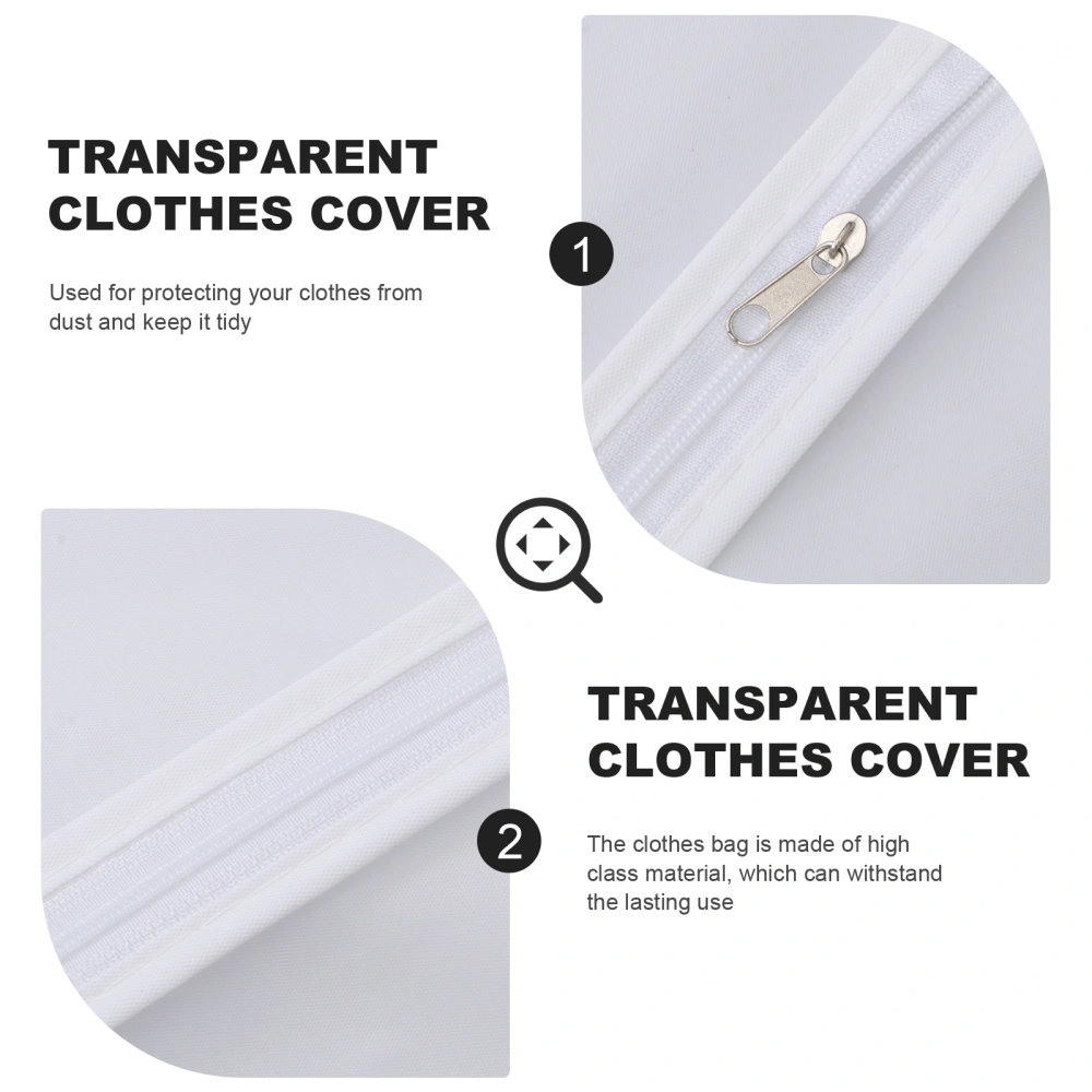 5pcs Home Closet Transparent Clothes Dust-proof Cover Household Clothing Cover