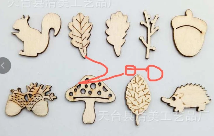 200 Pcs Wood Pieces Wooden Animals Unfinished Wood Crafts Wood Slice Ornaments