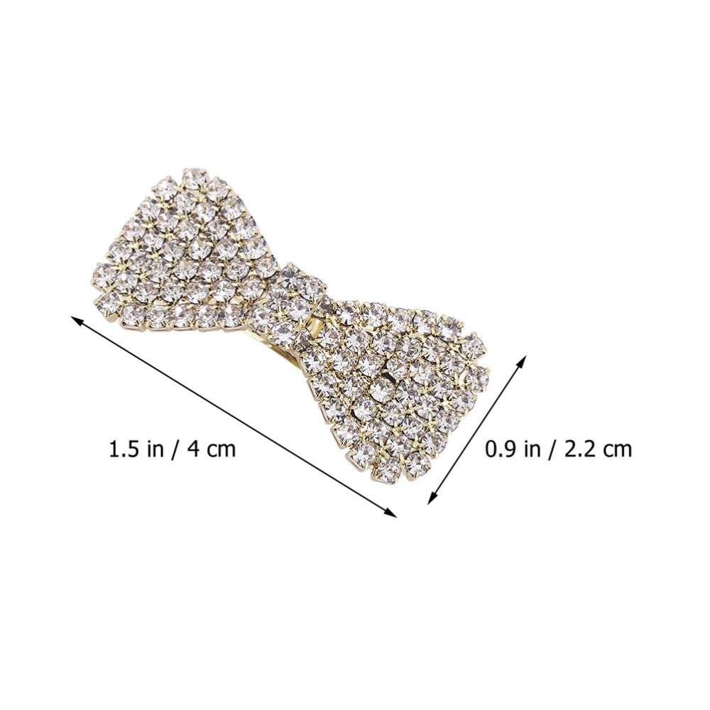 4Pcs Rhinestone Crystal Hair Clips Hair Bows Barrettes Wedding Bridal Hair Accessories