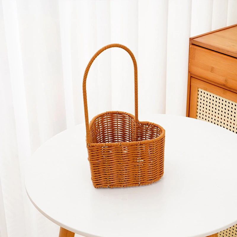 Handmade Storage Holder Fruit Container Hand-Woven Handle Bag Portable Storage Holder Container