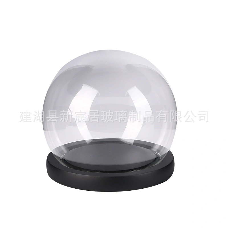 Glass Dome Eternal Flower Glass Cover Preserved Flower Cover with Base Glass Case for Display