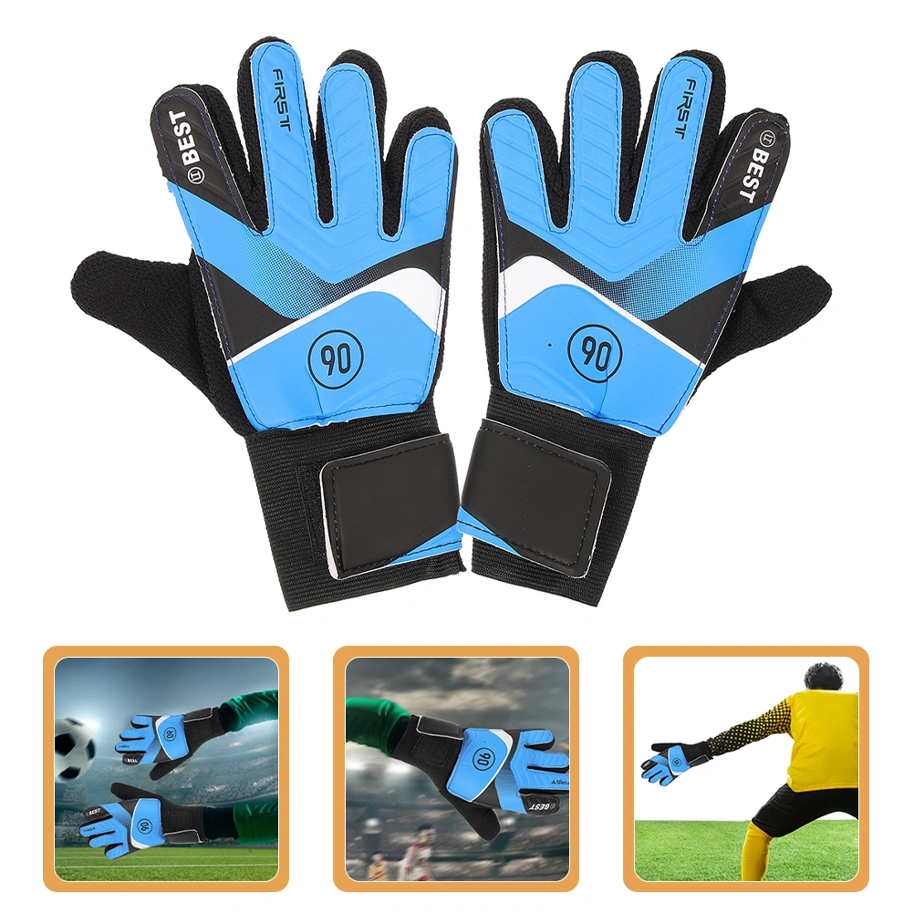 1 Pair of Sports Gloves PU Goalkeeper Gloves Soccer Soccer Training Gloves Match Supply