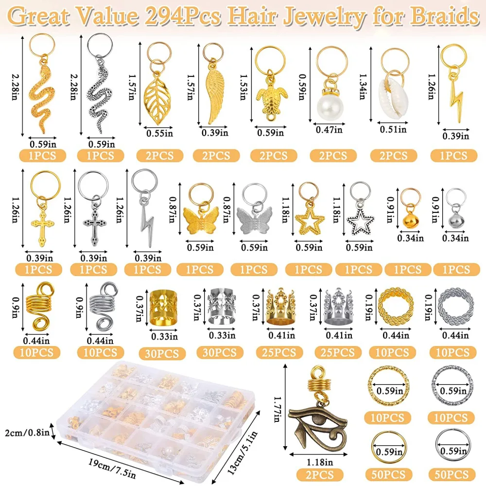 1 Set Braids Hair Jewelry Dreadlocks Hair Charms Metal Hair Jewelry Pendants Braid Accessories