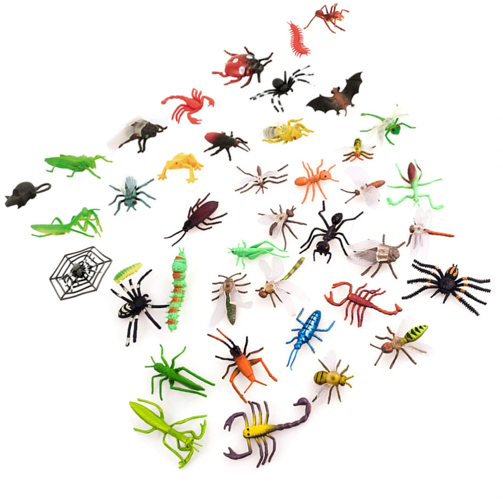 39pcs Simulation Insects Trick Toys Party Prank Props Insect Models Toy Desktop Ornament Mini Animal Insects