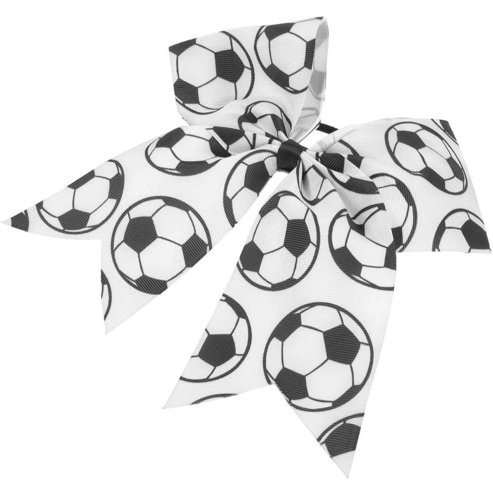 2pcs Soccer Events Hair Ties Soccer Cheer Bow Ponytail Holder Lightweight Soccer Cheer Hair Bow