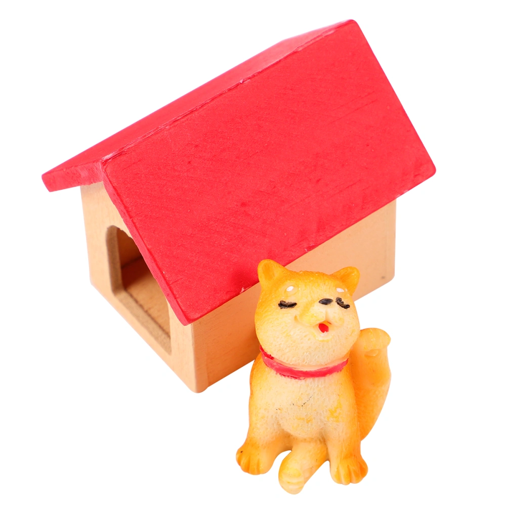 Miniature Scene Simulation Doghouse Accessory Akita Dog Model Decoration for Doll House Micro World Supplies - Type B