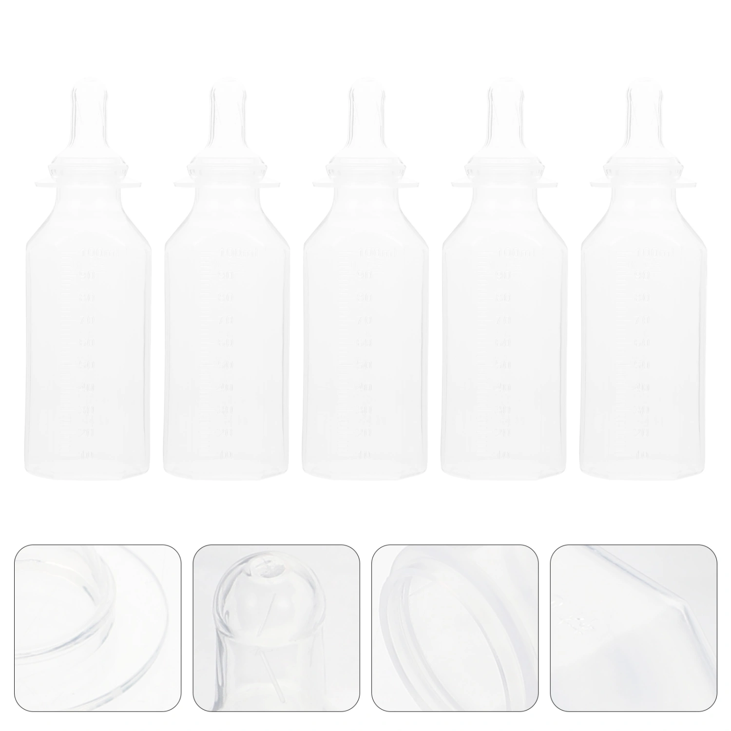5Pcs Newborn Disposable Milk Bottles Babies Supple Milk Bottles (White)
