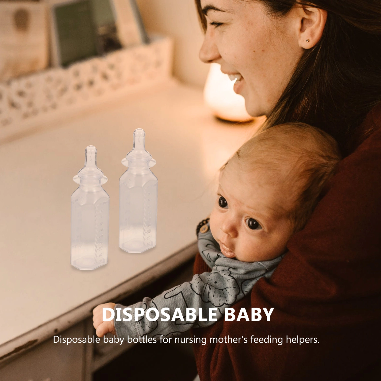 5Pcs Newborn Disposable Milk Bottles Babies Supple Milk Bottles (White)