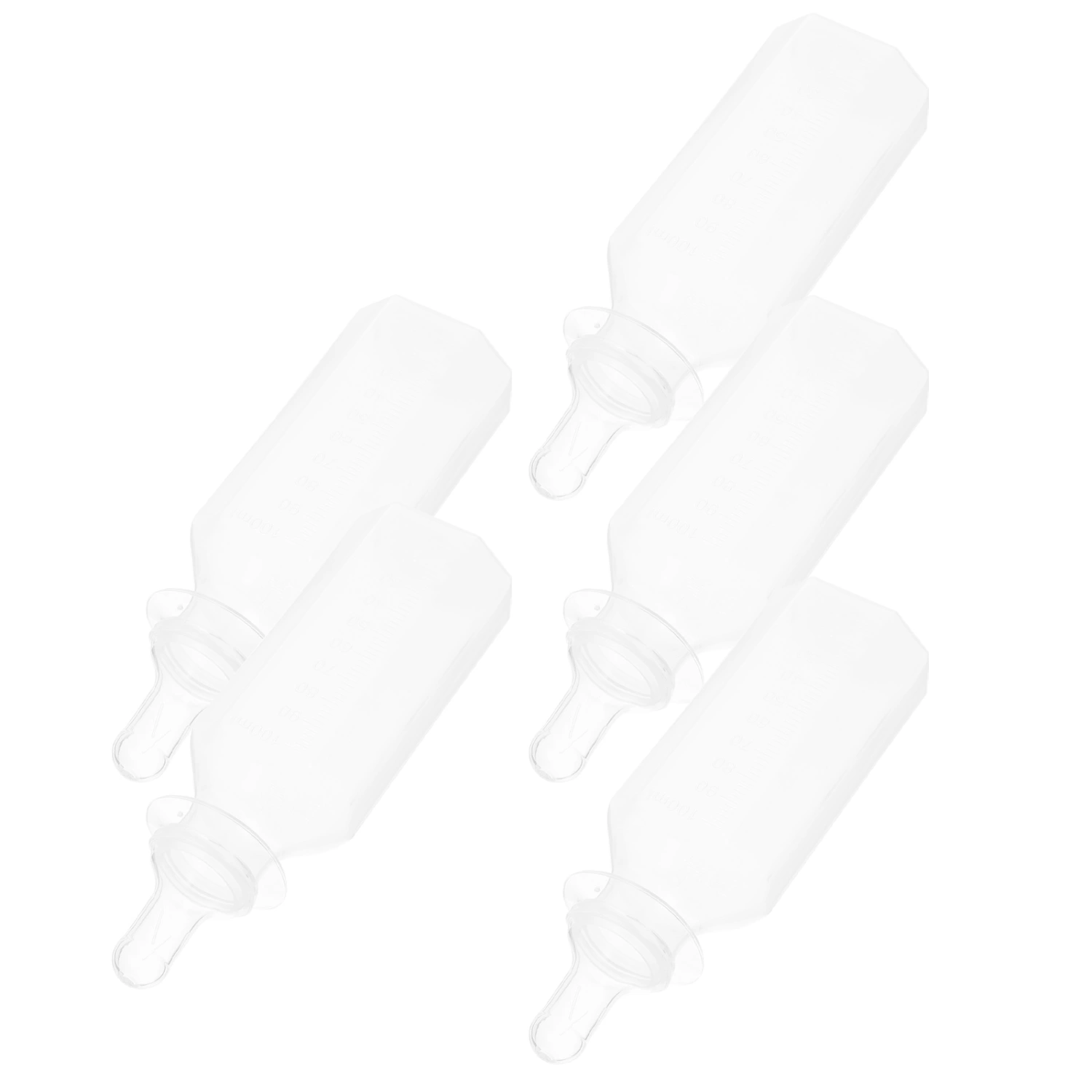 5Pcs Newborn Disposable Milk Bottles Babies Supple Milk Bottles (White)