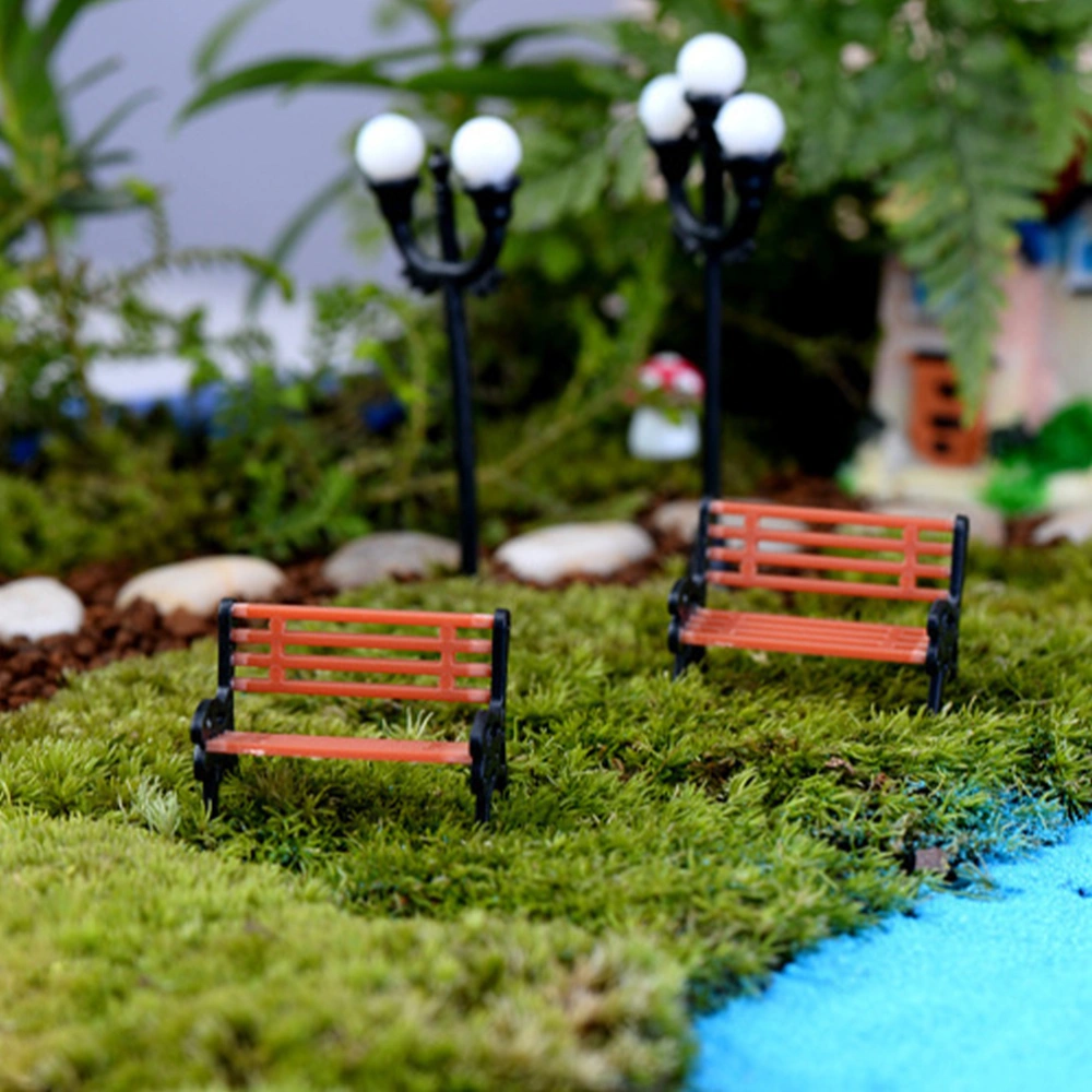 3Pcs Mini Bench Models Doll House Miniature Furniture Micro Landscape Decor