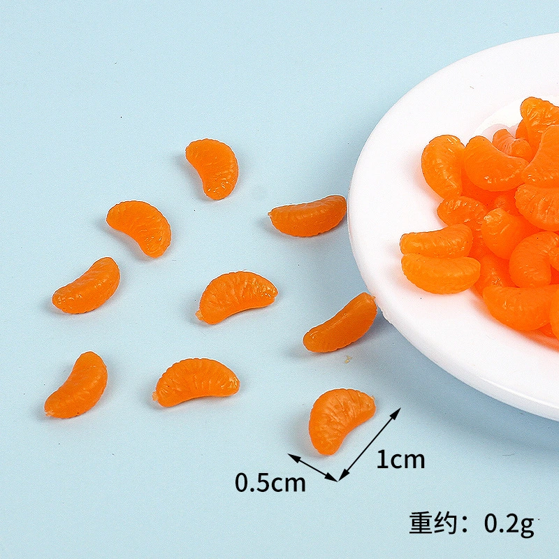 100pcs Mini Oranges Slices Charms DIY Phone Case Supplies Mini Oranges Charms for DIY Hair Accessory Making