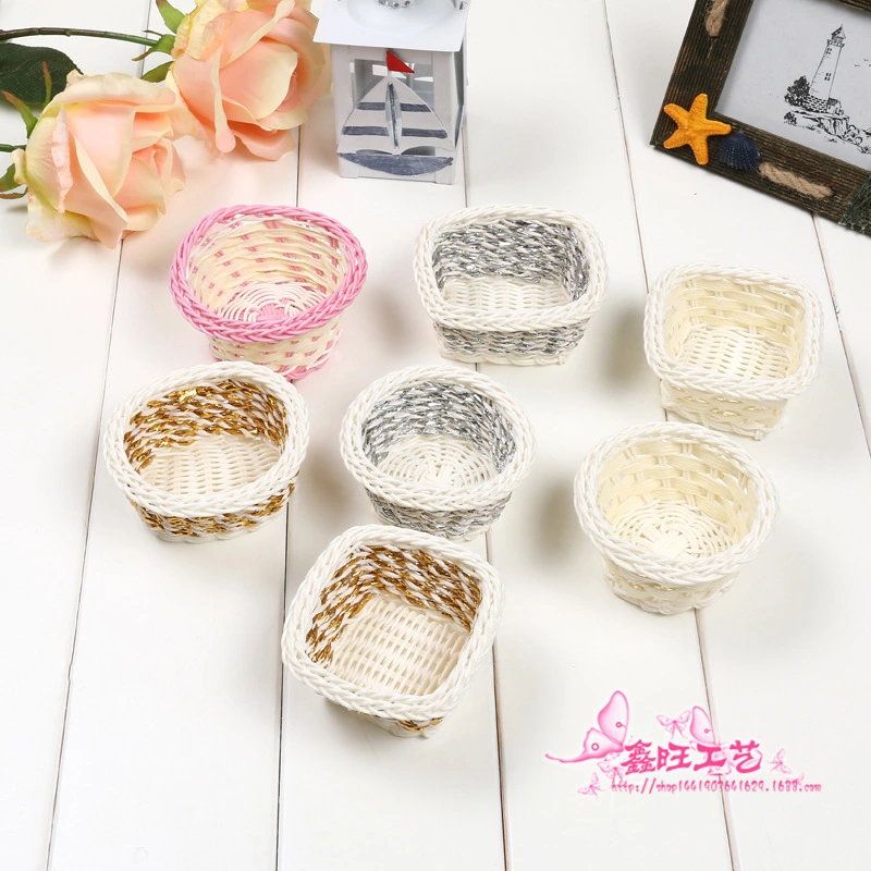 5pcs Mini Baskets Mini Woven Basket Flower Storage Basket Miniature Woven Basket