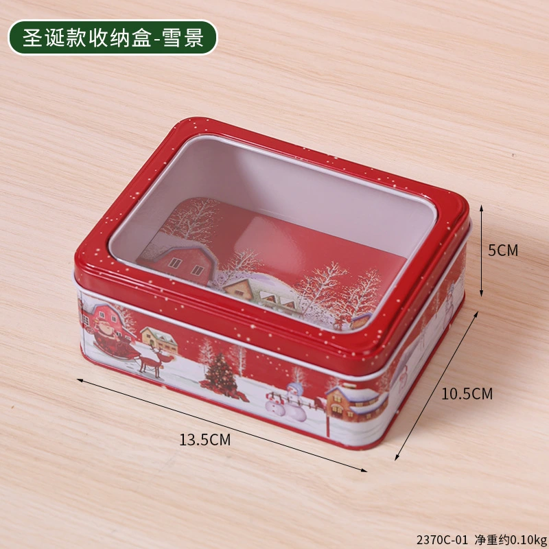 Christmas Candy Box Gift Box Cookie Container Tinplate Storage Box Xmas Gift