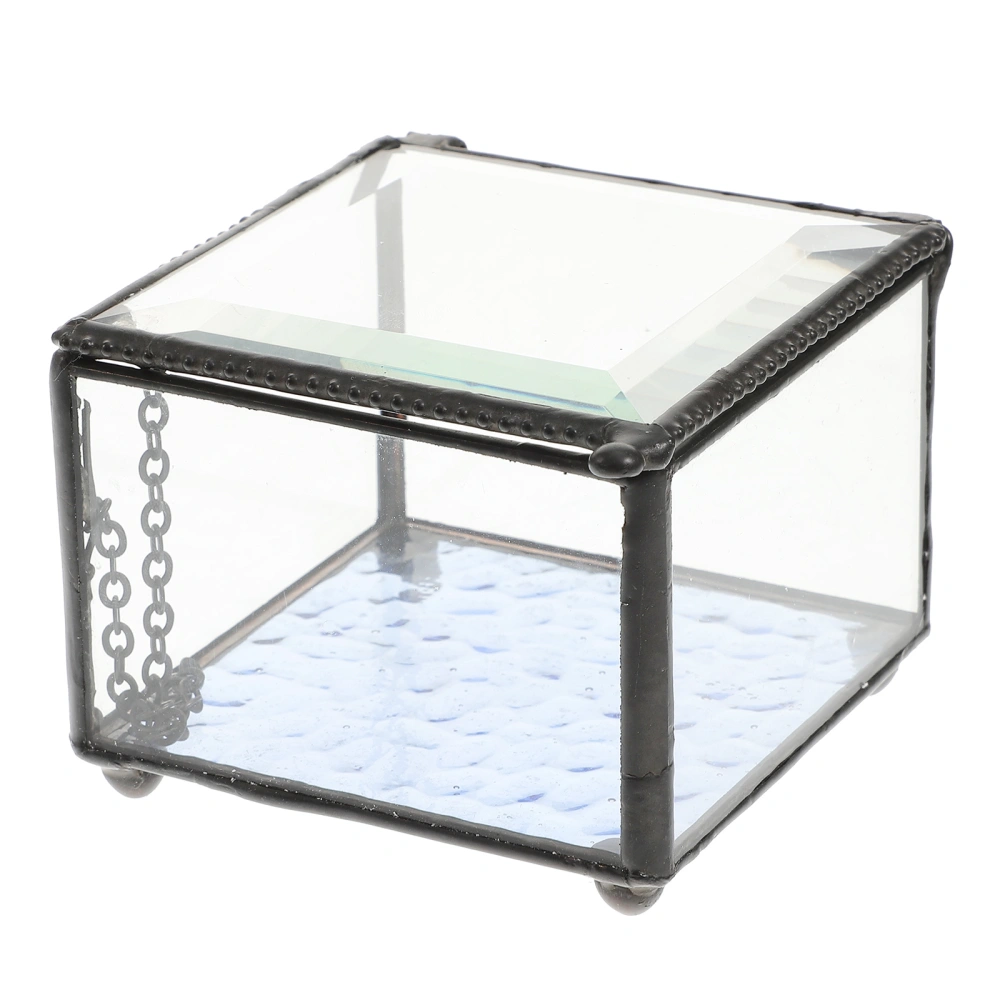 European Style Glass Jewelry Box Rings Jewelry Display Storage Case Container Organizer Desktop Display Box