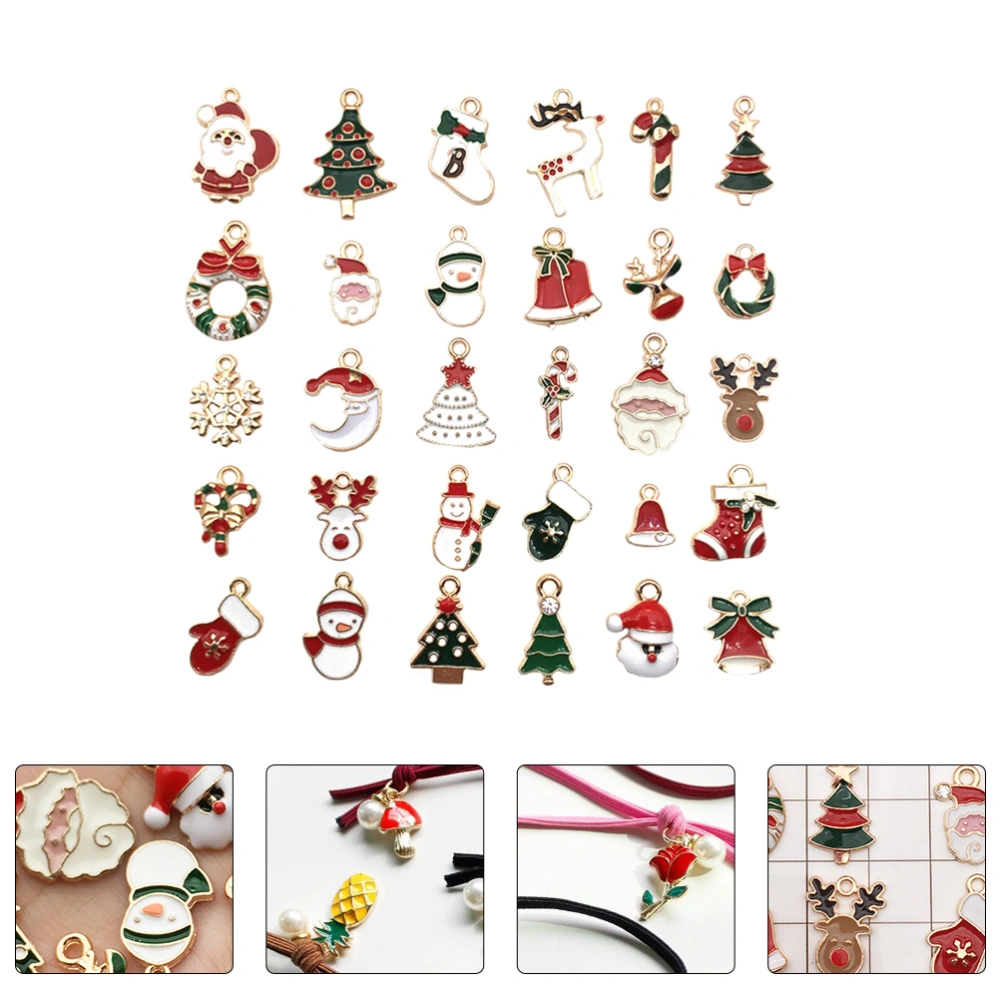 30Pcs Christmas DIY Pendant Charm for Jewelry Making Necklace Bracelet Earring