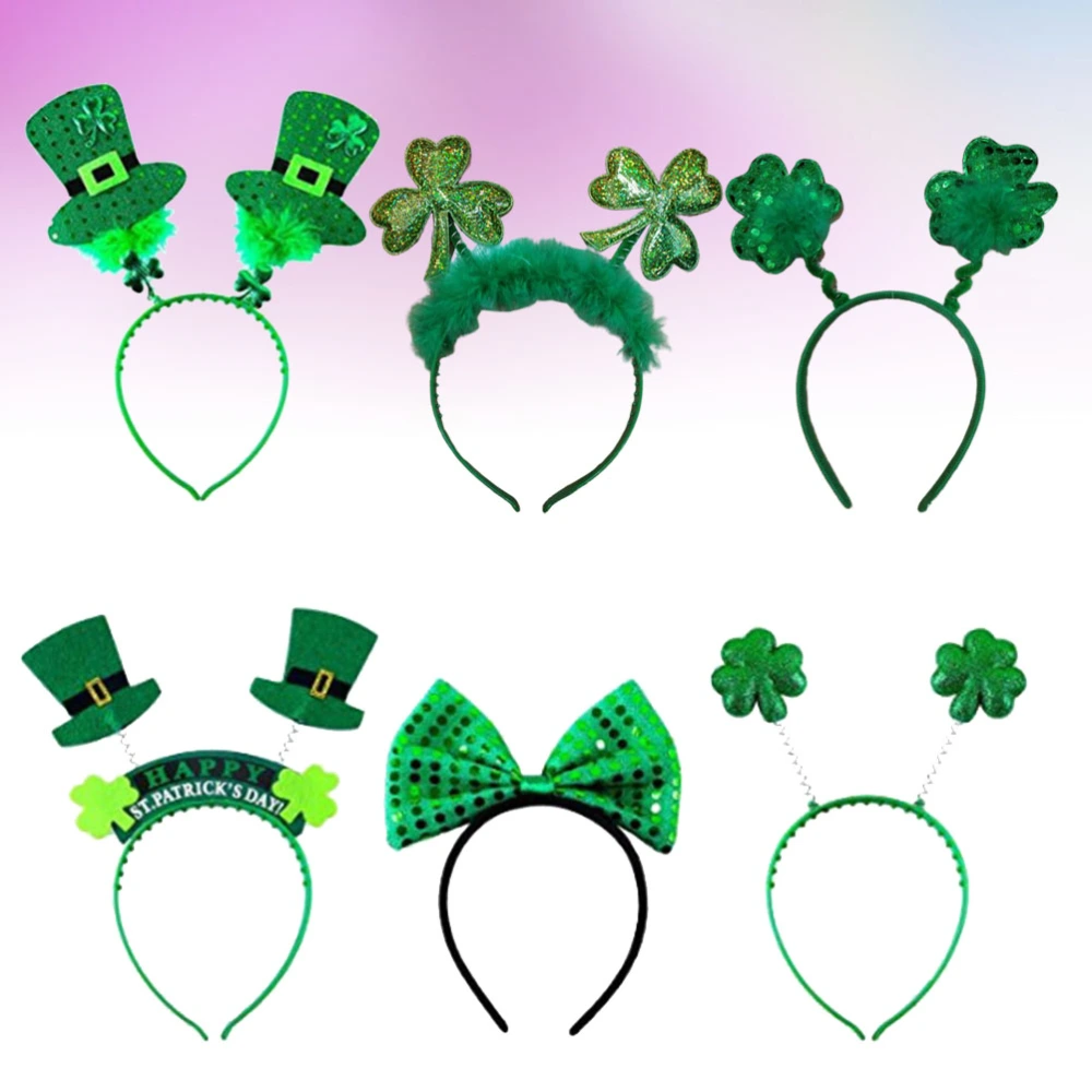 6pcs St. Patrick's Day Headband Headwear Lovely Hair Hair Accessories Stylish Headdress for Party Festival