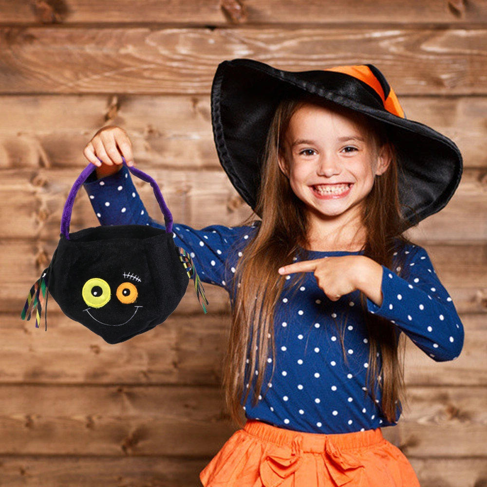 1pc Halloween Pumpkin Hand Bag Candy Bag Household Kids Gift Storage Bag (Black)