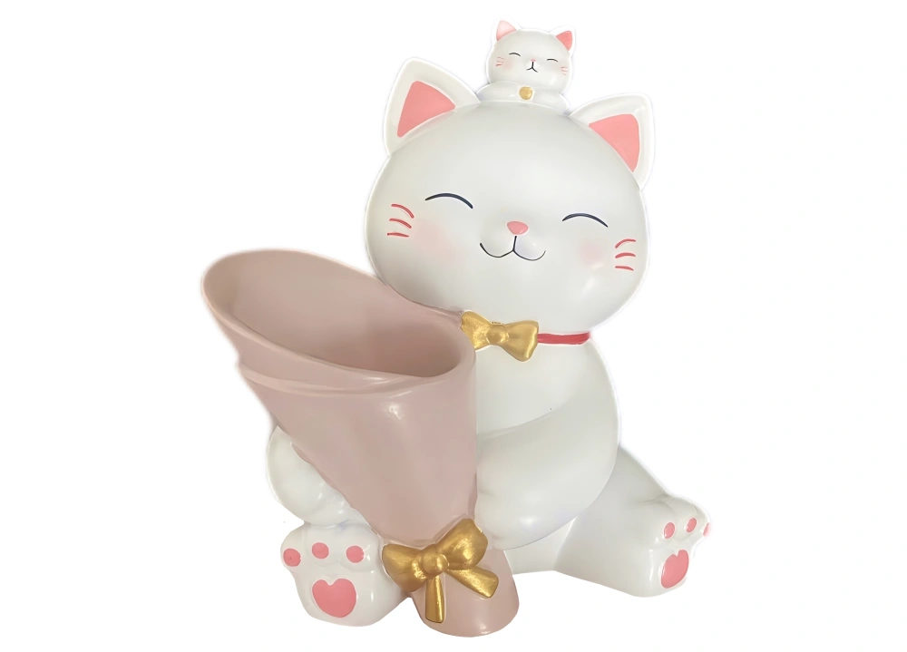 Decorative Vase Aesthetic Realistic Cat Figurine Simulation Cat Flower Container