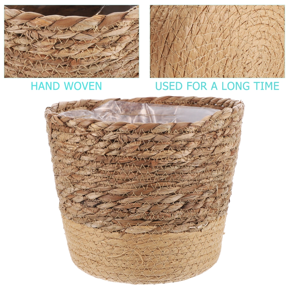 Seagrass Planter Basket Flower Pot Woven Cover Storage Basket Plant Container Hand Woven Basket