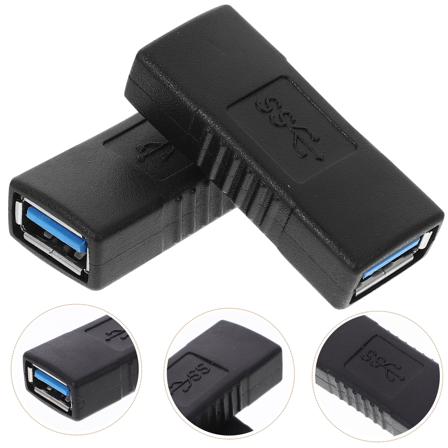 2pcs Practical Usb To Usb Connector Usb To Usb Usb Female To Female Adapter