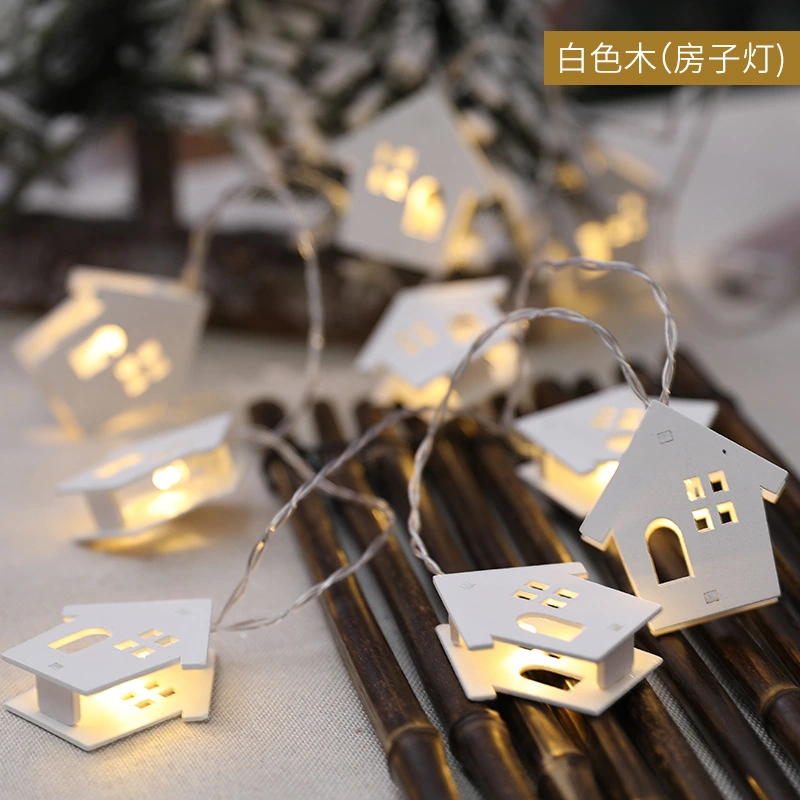 Xmas Tree String Lights Cabin Shape String Light Decor String Light for Xmas Tree