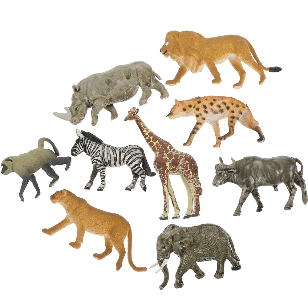 9pcs Simulated Wild Animal Toys Wildlife Model Cognition Figurine for Kids