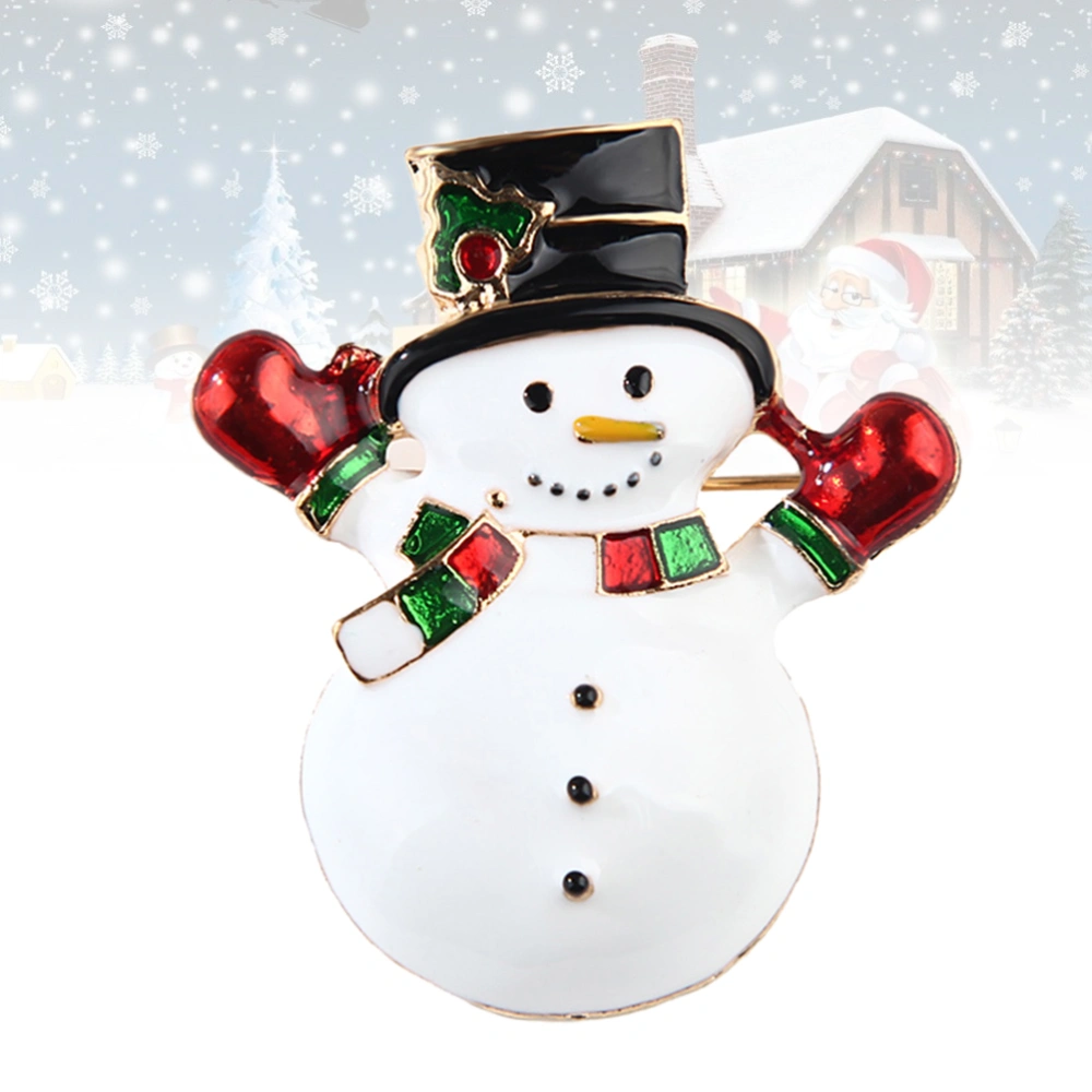 Christmas Snowman Brooch Rhinestone Crystal Xmas Brooch Pin Breastpin Jewelry Accessories Gift