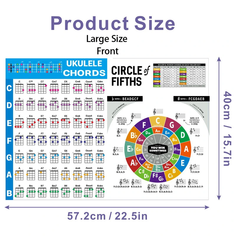Ukulele Chord Poster Beginner Ukulele Chord Chart Paper Ukulele Chord Poster for Music Theory