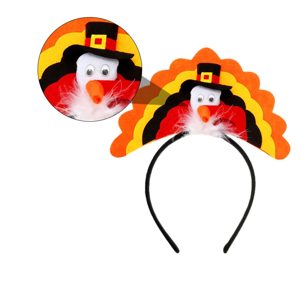 4Pcs Thanksgiving Turkey Headbands Adorable Head Hoops Party Accessories