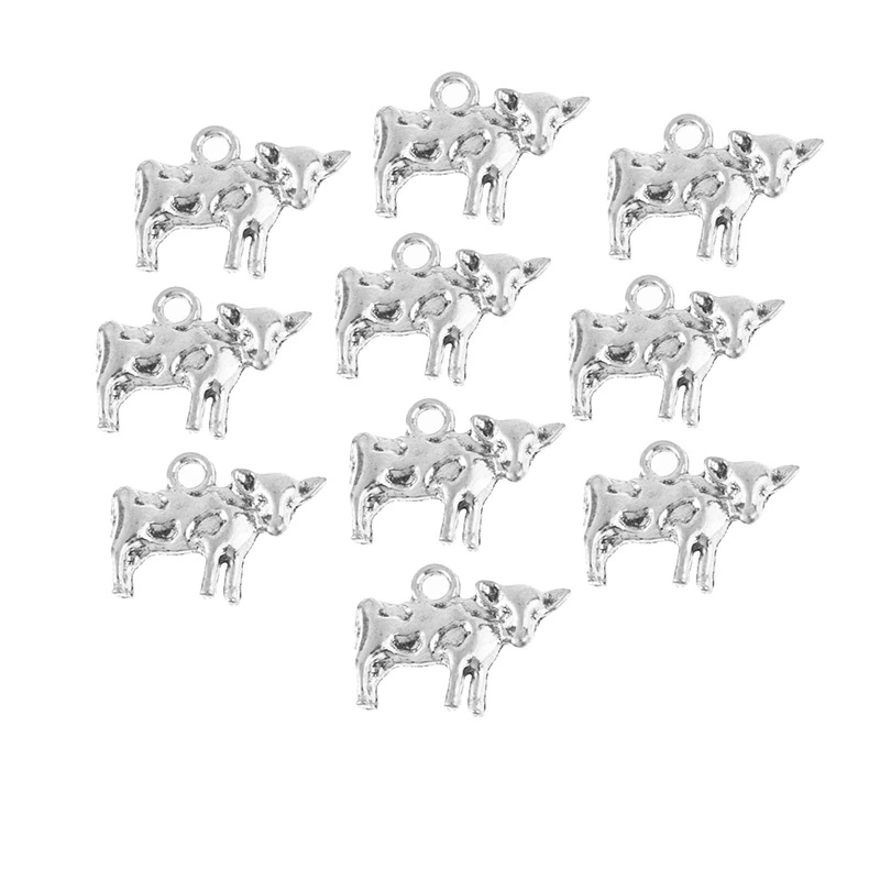 10Pcs Vintage Cow Charms Necklace Earring Making Charms Lovely Cow Charms Jewelry Findings