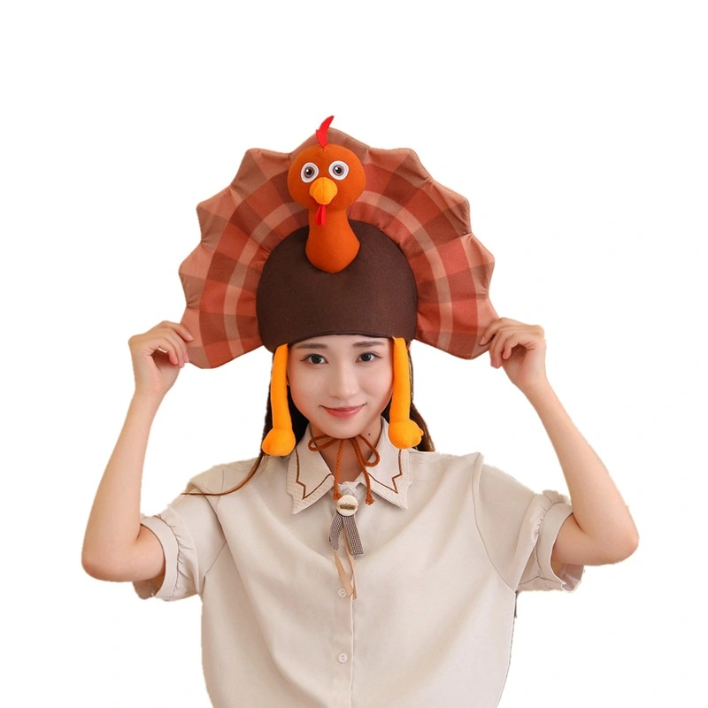 Turkey Shaped Hat Cosplay Turkey Hat Cap Thanksgiving Party Costume Photo Prop