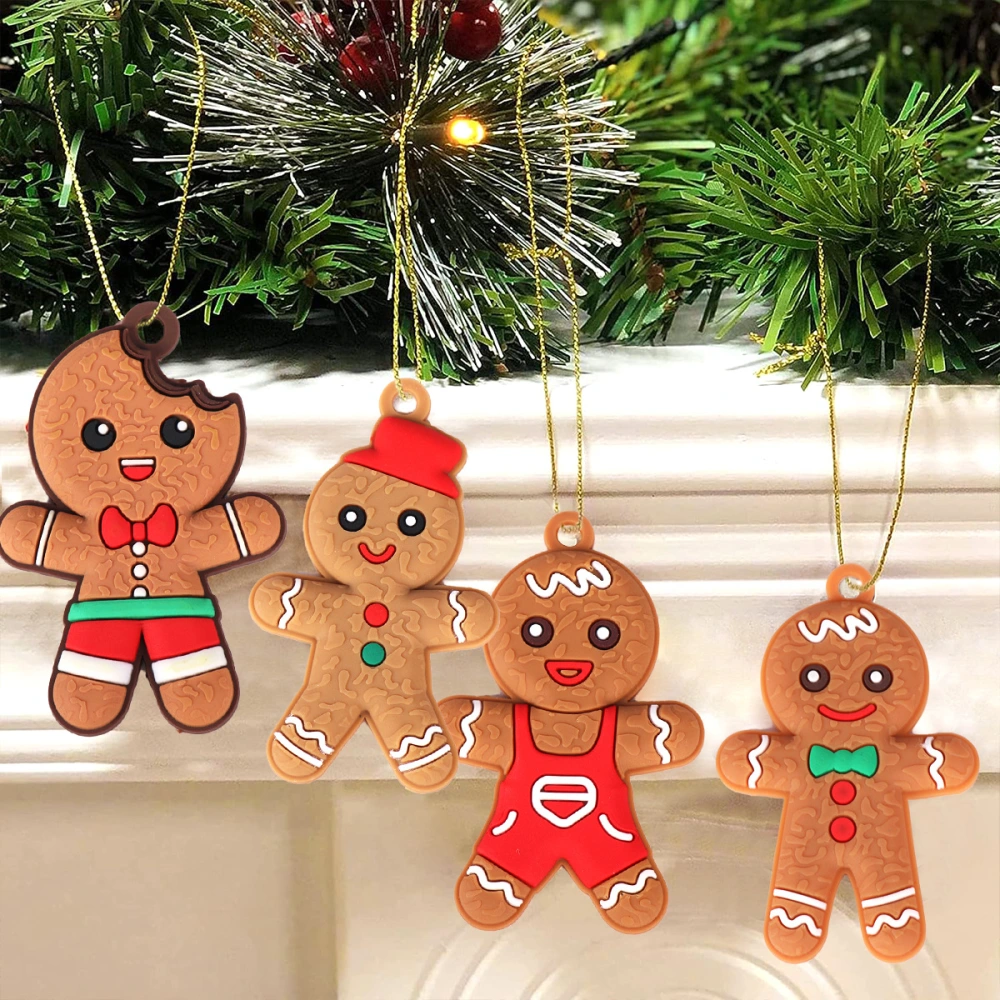 12pcs Gingerbread Man Hanging Decor Christmas Tree Decor Xmas Pendant Hanging Ornament