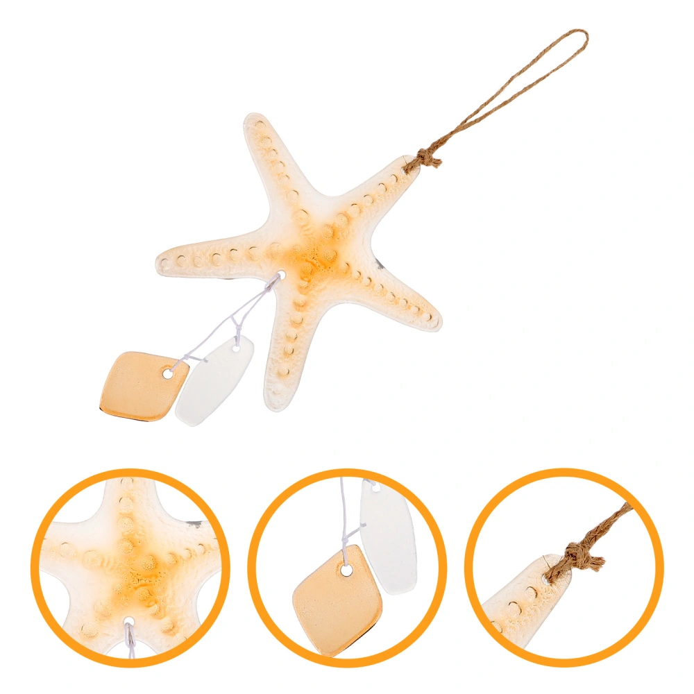 Hot Melt Glass Sea Star Wind Chimes Pendant Home Decoration Hanging Ornament