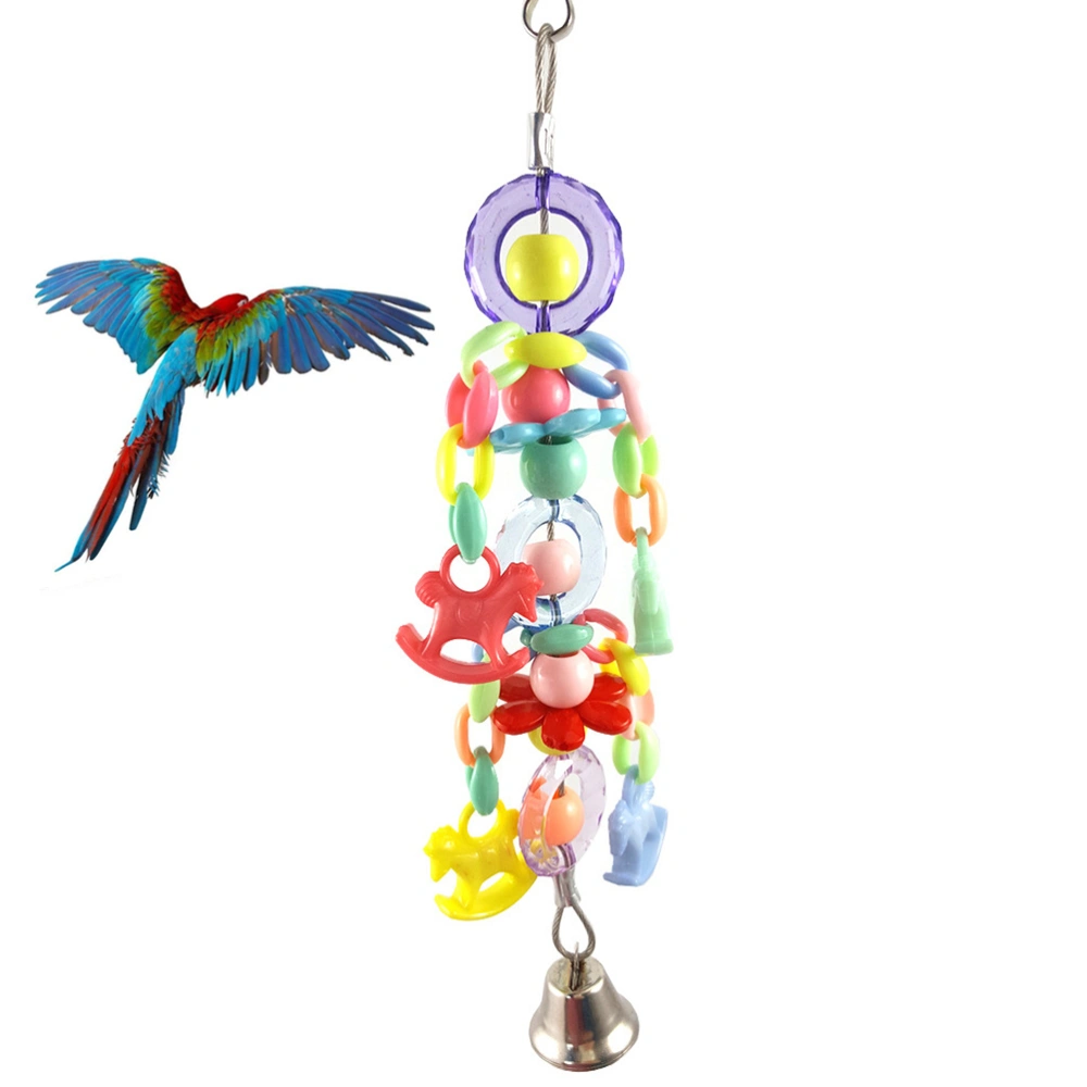 Acrylic Beads Bell Bird Playing Toy Creative Parrot Bite String Colorful Pendant