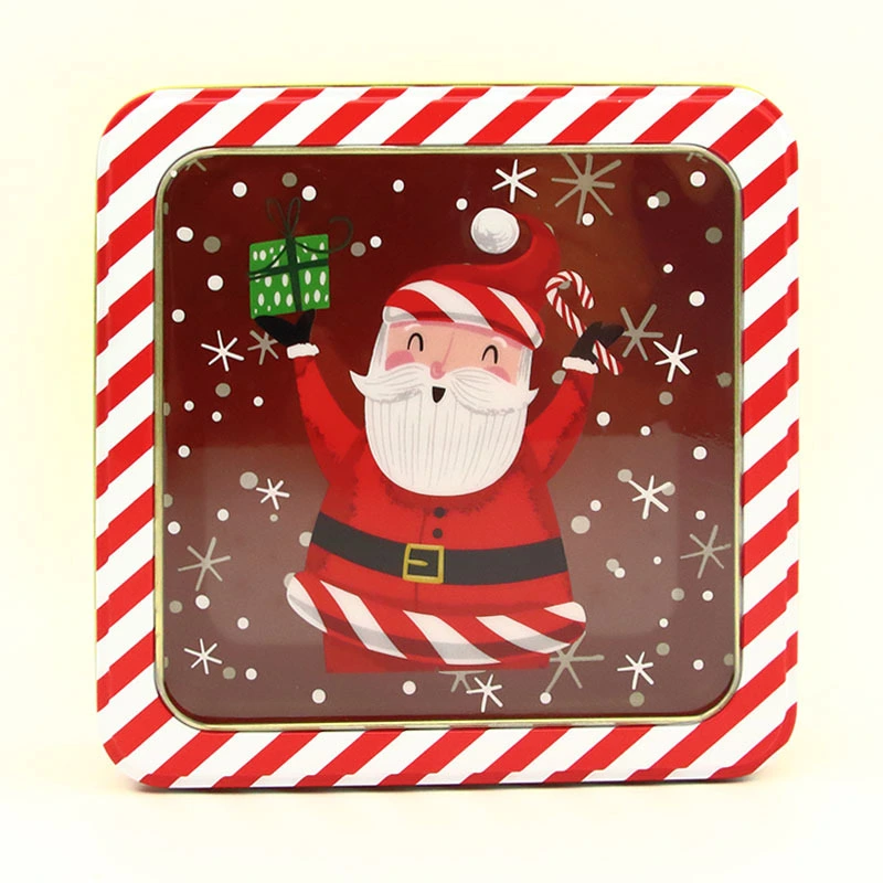 Christmas Cookie Tin Tinplate Candy Box Empty Tin Xmas Metal Gift Box Xmas Party Favor Box