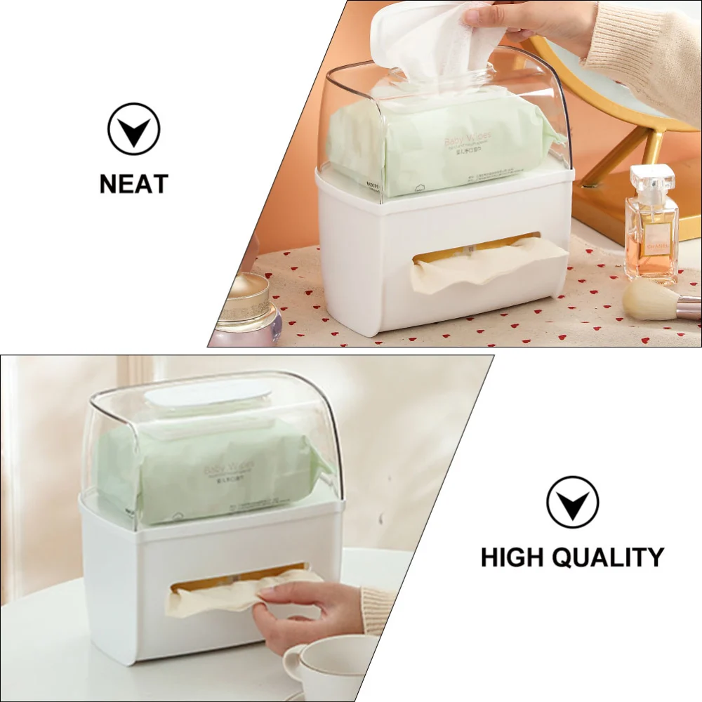 1Pc Multifunction Plastic Tissue Box Room Paper Extraction Box Phone Rack