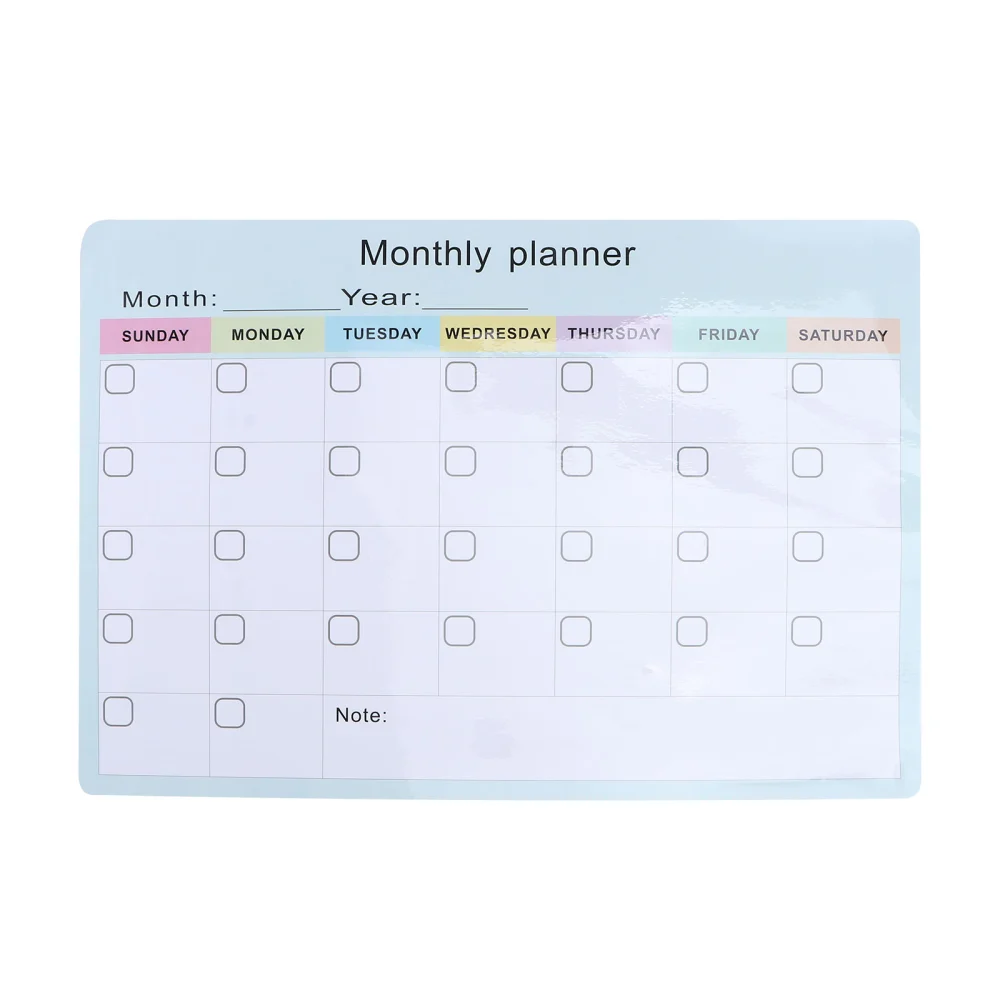 1pc Erasable Memo Board Useful Planner Tool Magnetic Monthly Plan Board