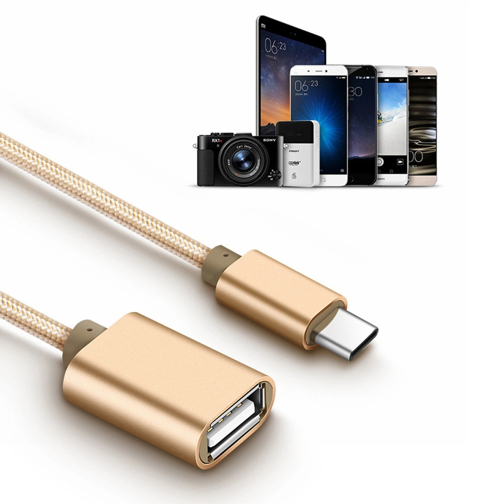 OTG Cable Type-C To USB 2.0 Connect Cable Adapter(Gold)
