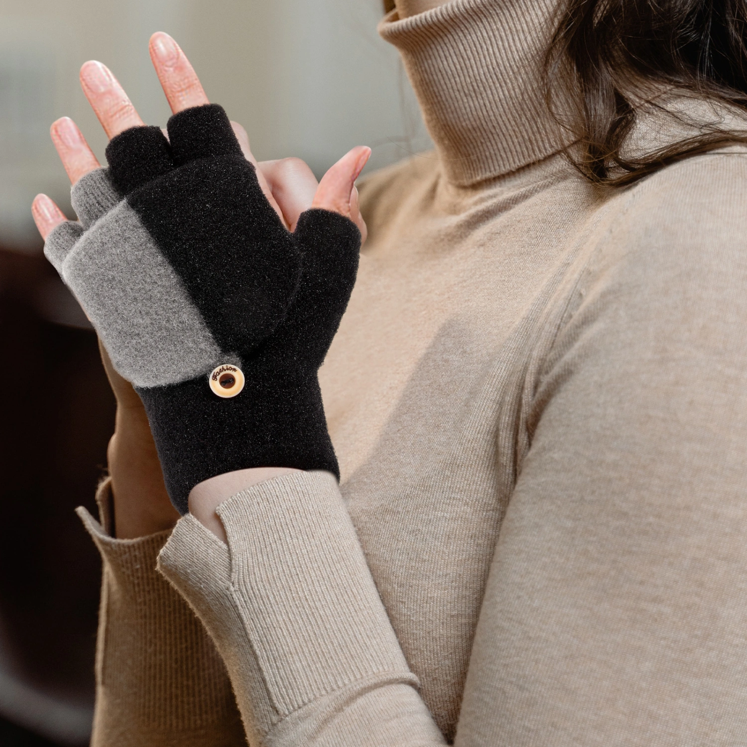 1 Pair Warm Gloves Adults Gloves Fingerless Gloves Wool Gloves for Outdoor Riding