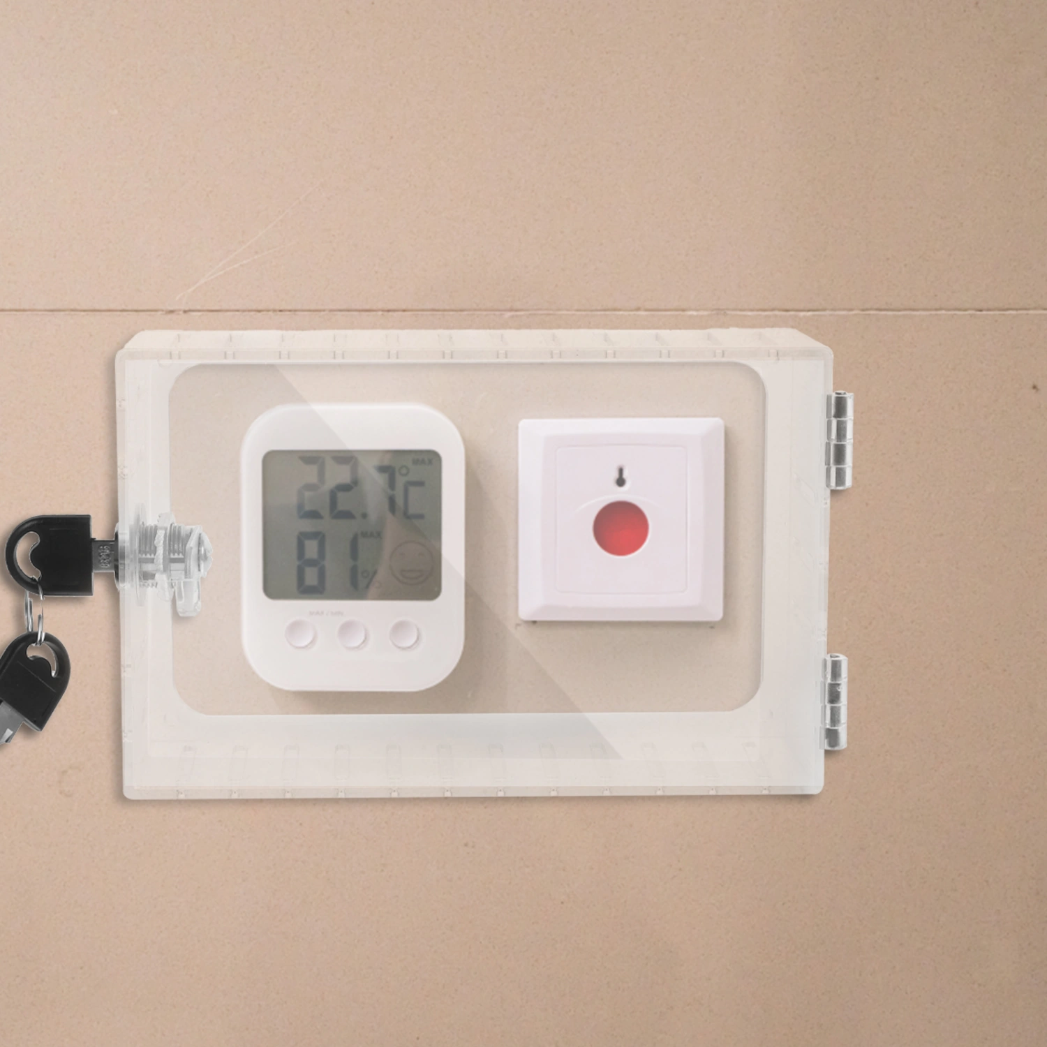 Thermostat Lock Box Thermostat Cover Wall Thermostat Protective Box Lock Box with Keys