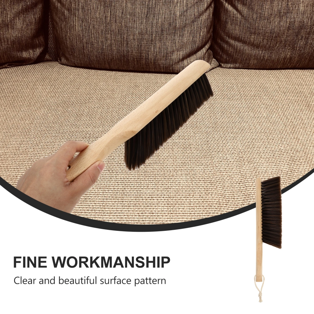 1Pc Practical Wooden Handle Bristle Bed Brush Plastic Cleaning Brush (Brown)