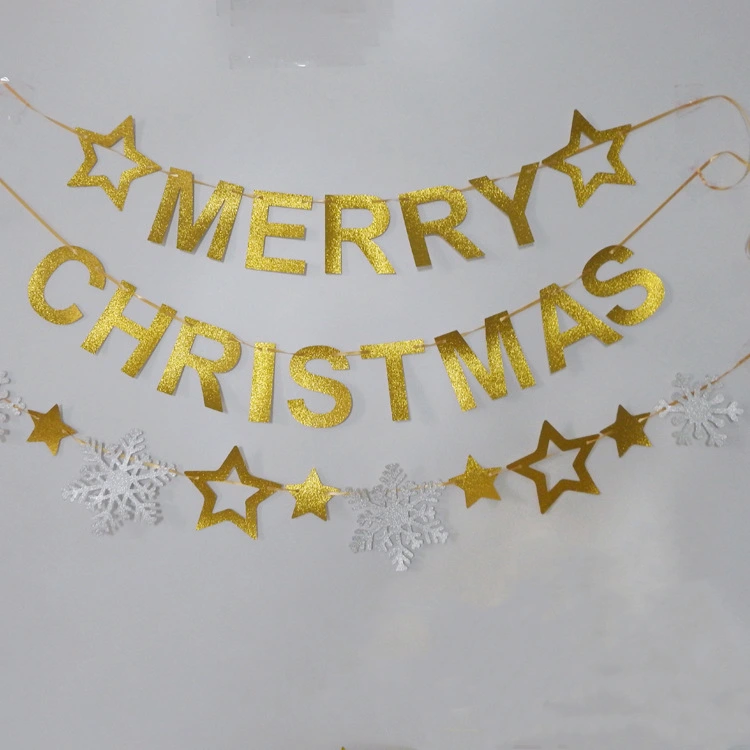 1 Set of Merry Christmas Banner Christmas Party Decoration Christmas Banner Party Decoration