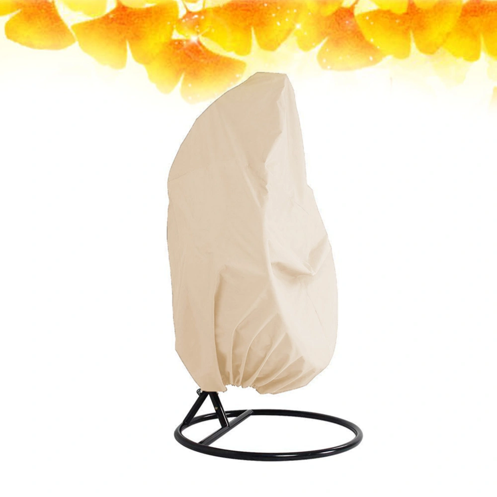 1pc 190*115cm Outdoor Patio Hanging Chair Cover Heavy Duty Egg Swing Chair Covers Dust Cover Outdoor Garden Waterproof Protector (Beige)