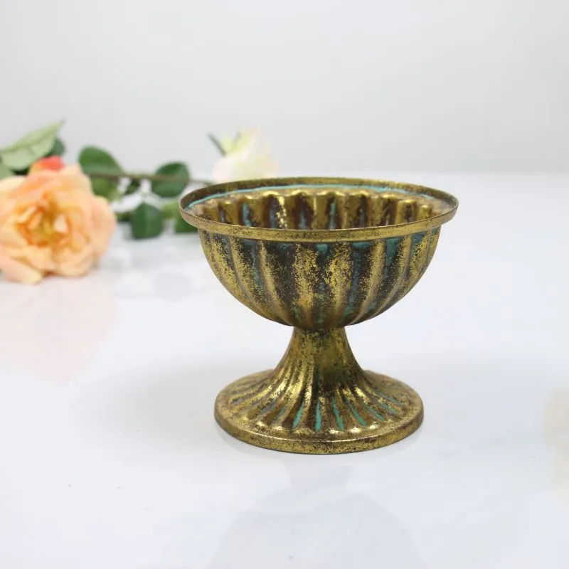 European Style Metal Urn Vase Wedding Table Flower Arrangement Vase Flower Holder