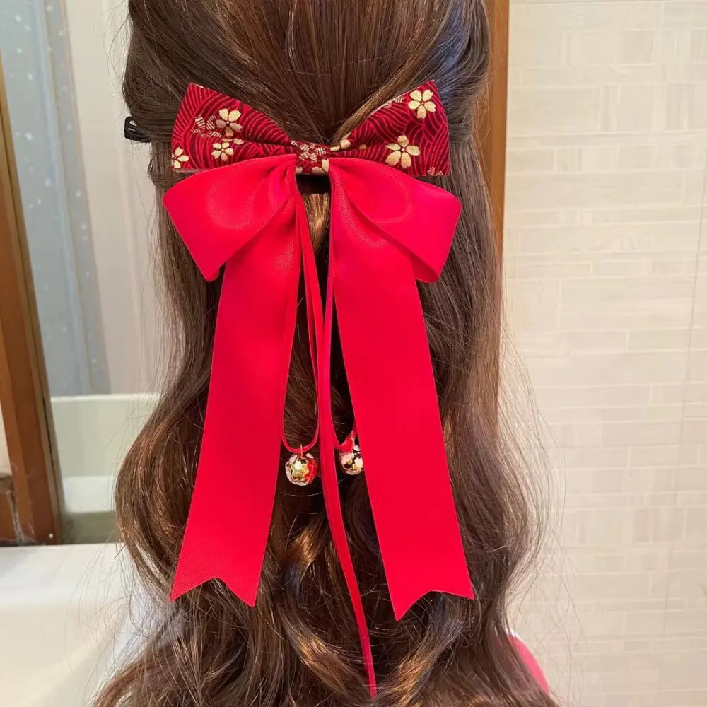 Bowknot Hair Rope with Bell and Ribbon Bow Hair Tie Women Hair Tie Women Headdress