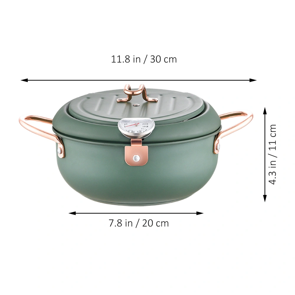 1pc Household Frying Pot Fresh Stainless Steel Deep Fryer Pan Useful Cookware