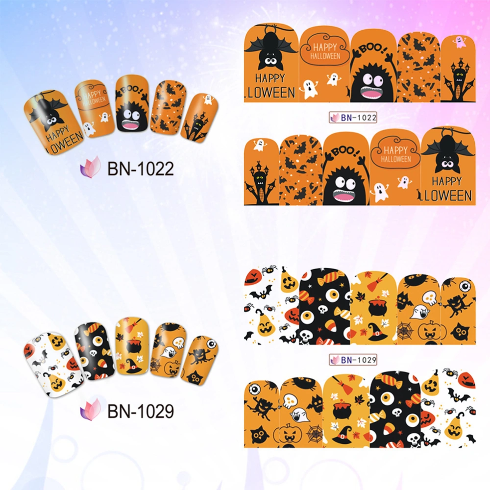 12 Sheets Halloween Manicures Stickers Skull Nail Stickers for Festival Gathering Party